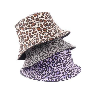 China Picture Leopard Print Bucket Hats Luxury Reversible Cotton Washed Fisherman Bucket Hats Unisex for sale