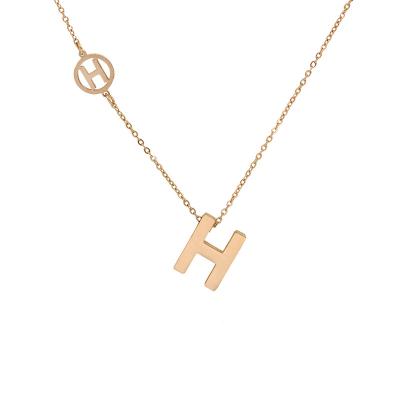 China CLASSIC Zircon Personalized Initial Cubic Letter Charm Link Chain Jewelry Necklace Alphabet Zircon Personalized Initial Pendant Necklace for sale