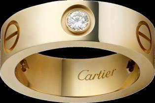 China Cartier 18k Yellow gold with 3 diamonds Love ring wholesale factory B4032400 for sale