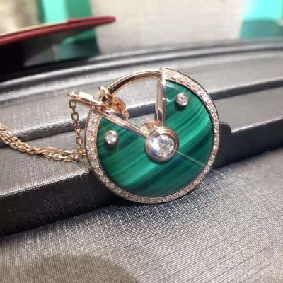 China Cartier 18k gold With Diamonds, malachite AMULETTE DE CARTIER necklace, most popular hot selling jewelry wholesale facto for sale