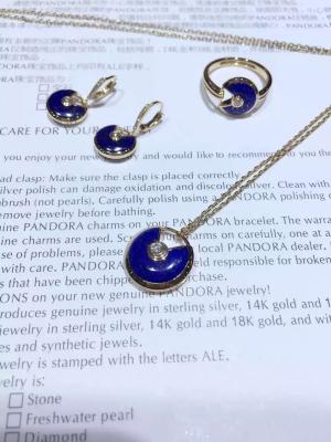 China Cartier Amulette De18k gold With Diamonds, lapis lazuli necklace, earring, ring suit most popular hot selling jewelry wh for sale