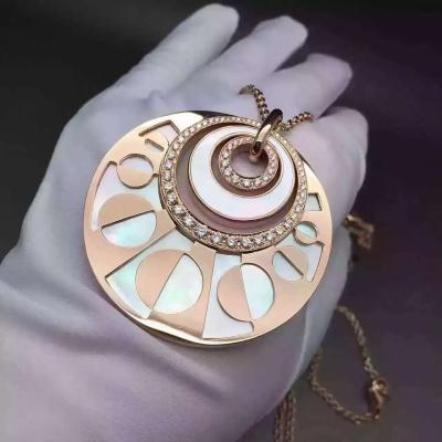 China Bvlgari 18K Pink Gold  With Diamonds Intarsio Necklace CL855753 most popular hot selling jewelry wholesale factory for sale