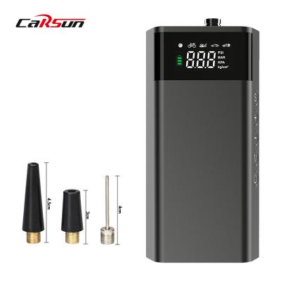 China Emergency Light CARSUN Cordless 12v Digital Car Tire Inflator with Portable Gauge Air Compressor Attachment for Car Tire Inflator for sale