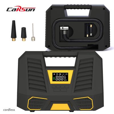 China CARSUN Car Tire Compressor Portable Bestselling Cordless Motorcycle Tire Inflators Recharge 22 Cylinder Bike Tire Air Compressor for sale