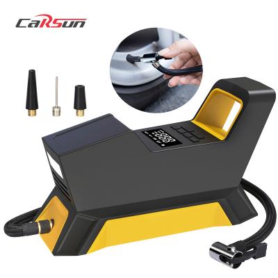 China Portable Emergency Light 12v CARSUN Balloon Inflator Car Tire Air Compressor Motorcycle Tire Compressor for sale