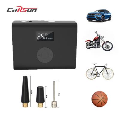 China Portable Emergency Light CARSUN Tire Compressor With LED Emergency Light Digital LCD Display Work Small Car Air Compressor for sale