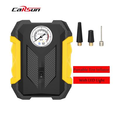 China Portable Mini Air Compressor Car Tire Tire Inflator CARSUN PowerTiger Car 12V Emergency Tire Inflator Motorcycle Air Compressor Portable Pump for sale