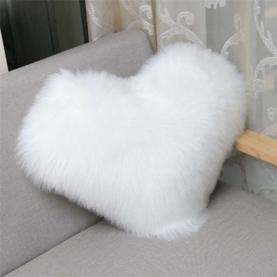 China Viable Decorative Luxury Fur Fuzzy Accent Pillows Case Of Pillow Cover Faux For Bed for sale