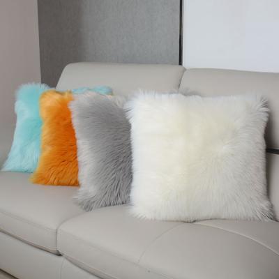 China Custom Faux Fur Pillow Sustainable Fur Pillow Case Sleep Pillow for sale