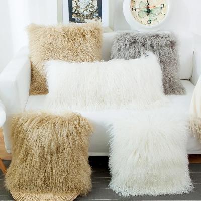 China Sustainable High Quality Faux Fur Pillow Artificial Fur Pillow Case for sale