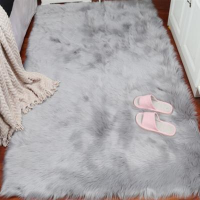 China Anti-Slip Wholesale Faux Fur Rug Washable Faux Sheepskin Blanket for sale