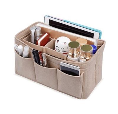 China Wholesale Felt Bag Manufacturer Eco-friendly Felt Bag Portable Cosmetic Liner Insert Bag/Purse Organizer From China for sale