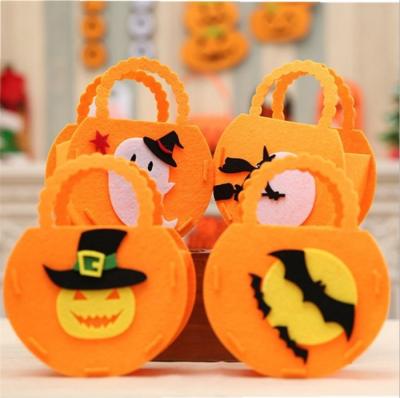 China 100% Eco-friendly Custom Design Felt Halloween Sack Pumpkin Gift Bag for sale