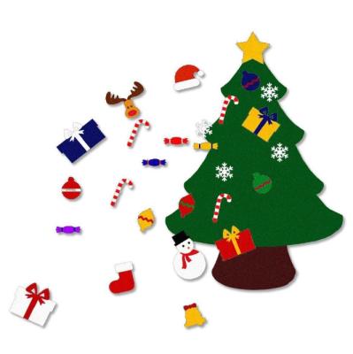 China Educational DIY Handmade Home Door Decoration Gifts Felt Christmas Tree With Ornament Set For Kids for sale