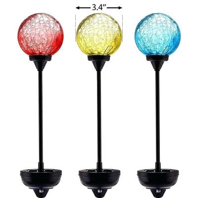 China New 2020 in glass. Outdoor Glass Decorative Garden Led Lights , Cracked Glass Ball Garden Decoration. for sale