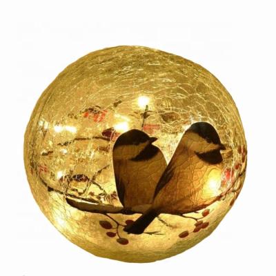 China Hot Selling Desk / Hand Painted Split Glass Ball LED Light Home Decoration for sale