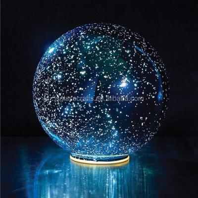 China Europe Idyllic 3D Night Sky LED Lighted Mercury Glass Lamp, 3D Glass Ball Light for sale