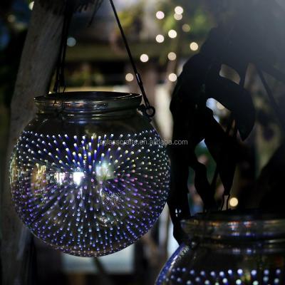 China Beautiful Europe 3D Fireworks Mercury Glass Ball Led Table Light Pendent Lamp for sale