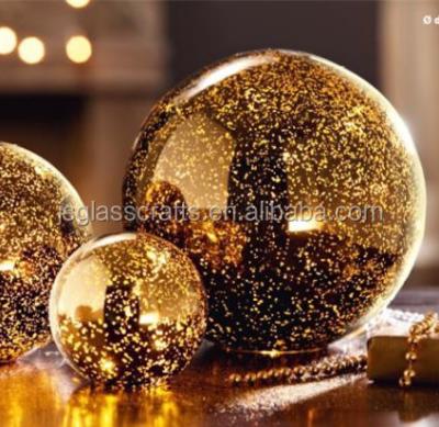 China 3D folk art gold fireworks glass lamp, 3d lead glass ball light for sale