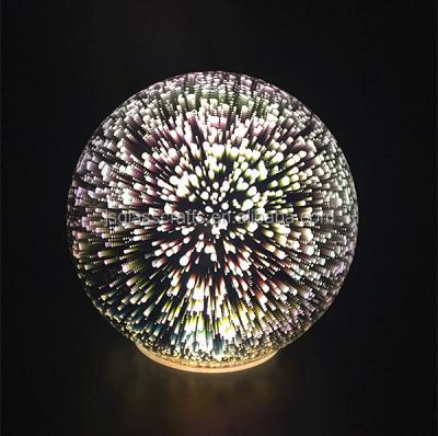 China 3d glass led fireworks mercury glass light ball 3d led light table decoration for sale