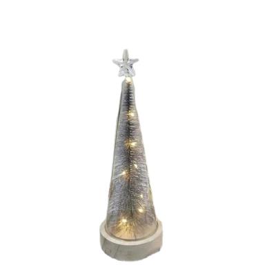 China New Africa / Glass Plating Color Christmas Tree Top / Integrated LED String Lights / Set 4 Pieces for sale