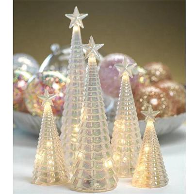 China Wholesale / Glass Plating String Christmas Tree Decorations / Integrated LED Lights / Set 5 Pieces for sale