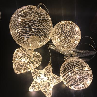 China New Wholesale Christmas LED Glass Battery Operated Hanging Decorative Glass Lights for sale