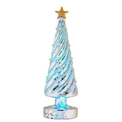 China Hot Europe Christmas Home Glass Decoration , Mercury Glass LED Christmas Tree Lights Inside for sale