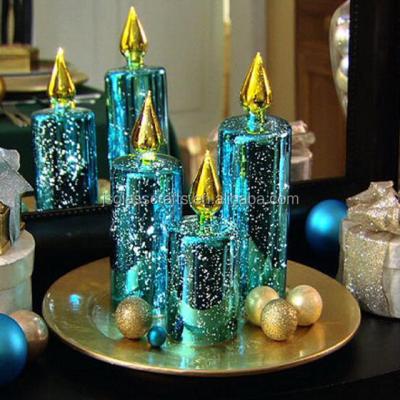 China Lead Glass Flameless Candle for Xmas Holiday Home Decoration Christmas Ornament for sale