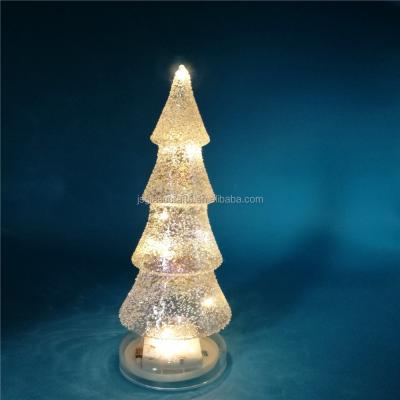 China Newest Design Glass Light Up Glass Christmas Tree With Base And Bubble Decorations for sale