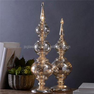 China Modern Handmade Mercury Glass Led Christmas Tree Topper, Glass Tree Topper For Decoration for sale