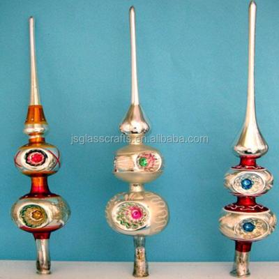 China European Elegant Glass Tree Topper Handmade Glass Christmas Tree Toppers for sale