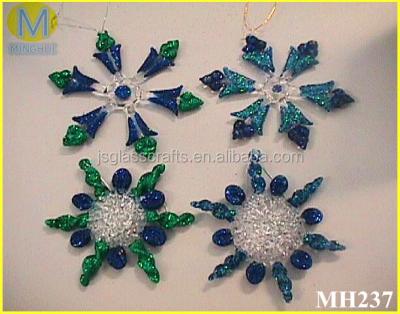 China Hanging Glass Christmas Snowflakes Ornaments From Trustworthy Glass Supplier for sale