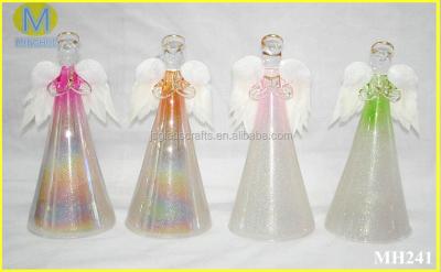 China Rainbow Color Chinese Glass Spun Angel With Led Light, Christmas Ornaments for sale