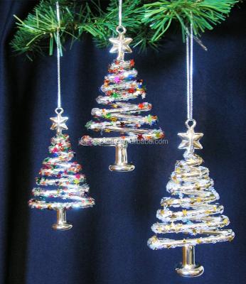 China Glass-Glass Christmas Tree Ornaments, Christmas Glass Ornament Places - Glitter Glass Ornaments for sale