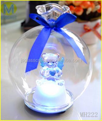 China Hot selling clear murano glass ball with bear, angel inside for decoration for sale