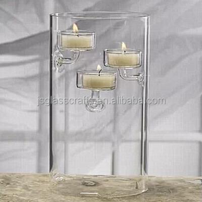 China Home decoration special clear glass candle holder for holiday decoration for sale