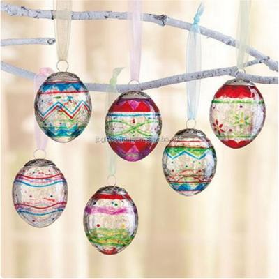 China Beautiful Handmade Glass Easter Egg Ornaments For Surprise Gifts for sale