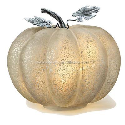 China China Frost Mercury Glass Pumpkin With Led Light Attractive Glass Pumpkin For Halloween Decoration for sale