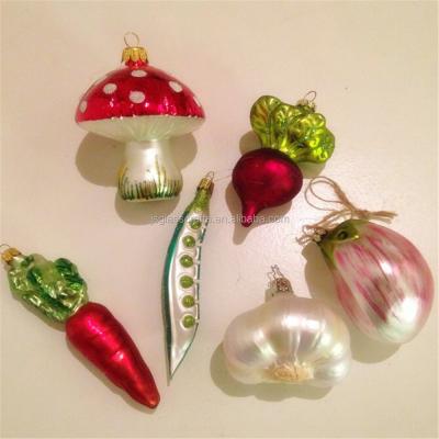 China Hand Painted Glass Vegetable Christmas Tree Decorations Hanging Ornaments for sale