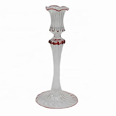 China Home decoration hot sale. Cylindrical glass candlestick. Large Wire Glass Candle Holder for sale