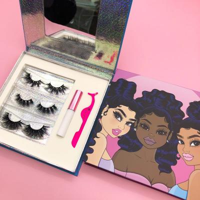 China Custom logo private label lashes 25mm mink 25mm eyelashes case 3d thick lasheswholesale seller eyelash packaging for sale