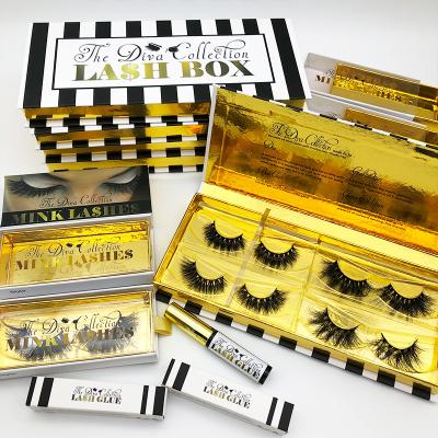 China Seller 3d 25mm mink eyelash thick mink eyelash strands set with custom tweezers eyelash packing box for sale