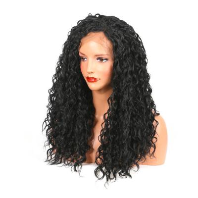 China Jerry Curl Curly Wig Lace Front Black Curly Wigs Synthetic Hair for sale