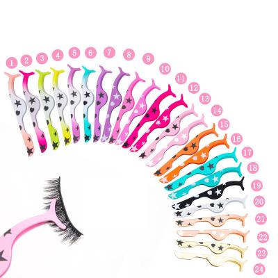 China Custom Logo Excellent Finishing Eyelash Tools False Strip Lashes Applicator Eyelash Tweezers for sale