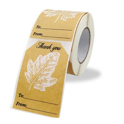 China Waterproof Adhesive Blank Leaves Gold Foil Craft Wrapping Paper Logo Printed Sticker Label Custom for sale