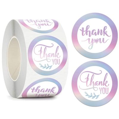 China Heat Sensitive Black and White Round Die Cut Custom Printed Thank You Stickers for Small Business for sale