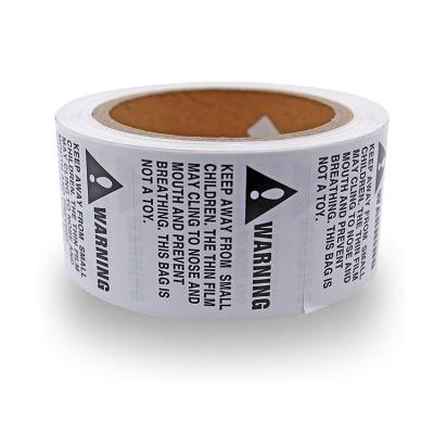 China Waterproof Wholesale Custom Thermal Roll Security Paper Transfer Logo Sticker Warning Labels for sale