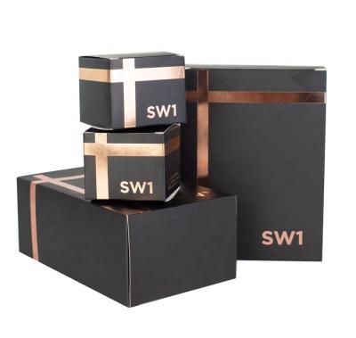 China Matte Laminated Black Paper Packaging Disposable Box for sale