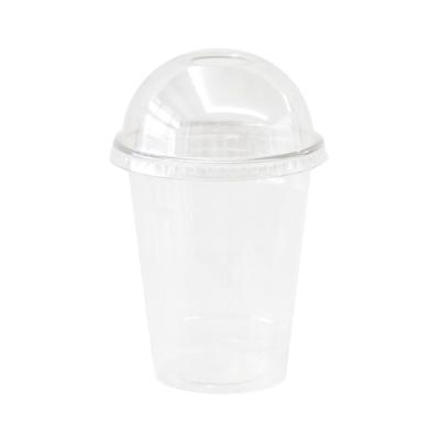 China Disposable 9oz Clear Disposable Plastic Cup With Dome Lid for sale